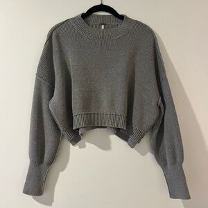 Free People Charcoal Cropped Sweater